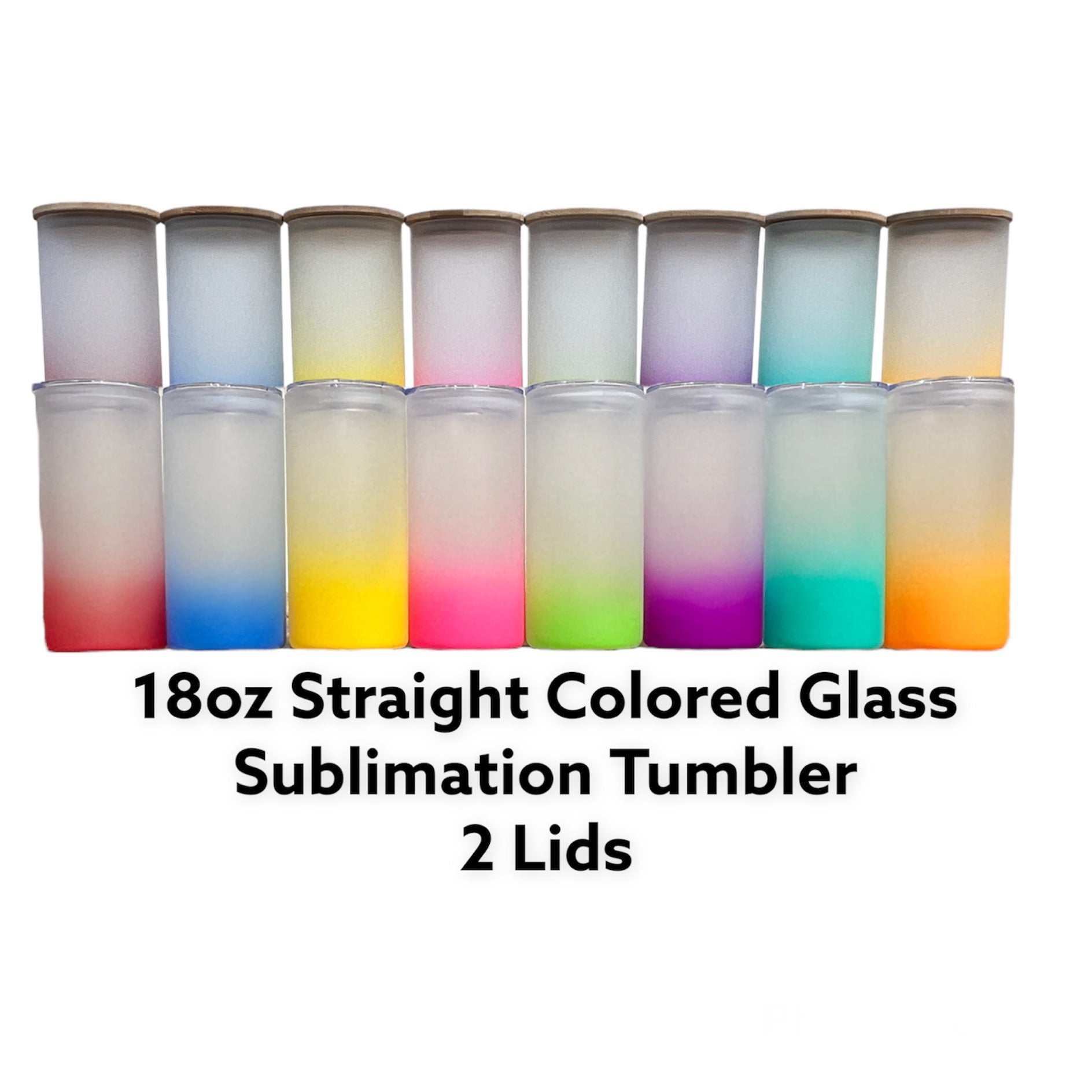 18oz Straight Glass Dual Lid Colored Sublimation Tumblers – LAWSON SUPPLY